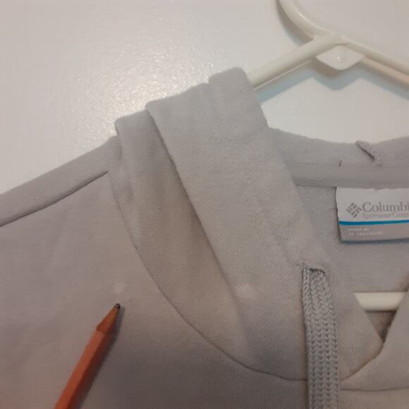 Columbia PFG Hoodie Mens Medium Gray American Flag Fish Pattern Sweatshirt - Picture 6 of 10